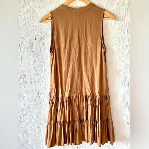 Nine West Ruffled Tiered Sleeveless Dress size S Drop-Waist with Button Accent - Picture 6 of 10